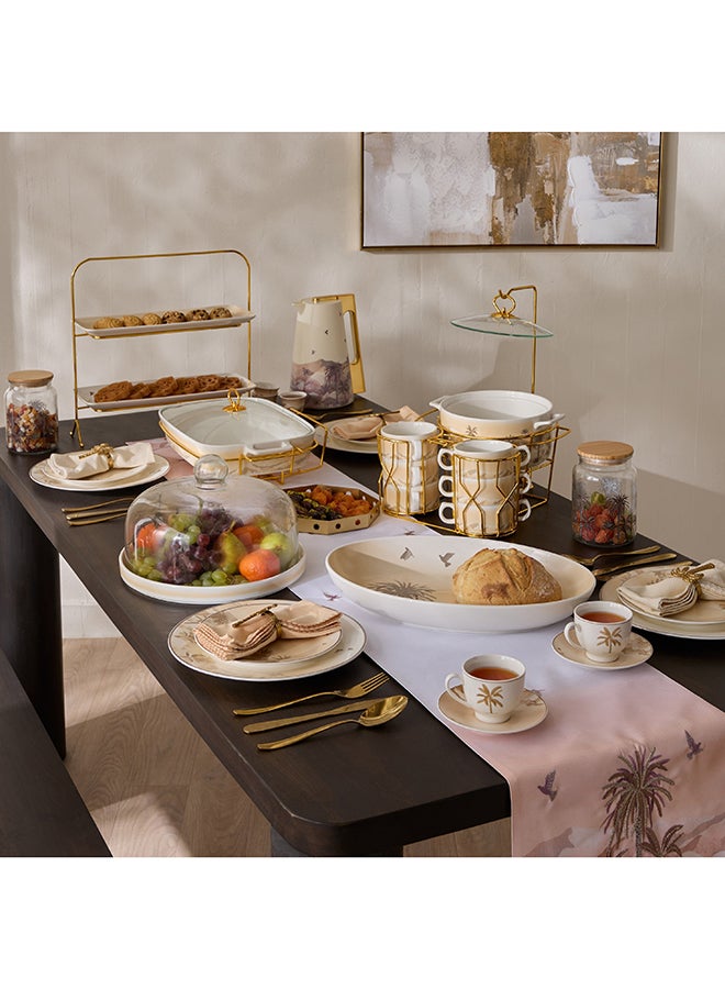 Home Box طبق تقديم صحرا، أبيض، 40 سم - Image 4